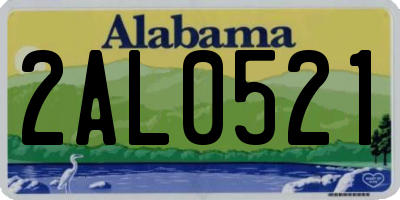 AL license plate 2AL0521