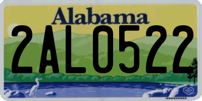 AL license plate 2AL0522