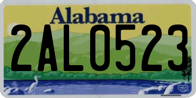 AL license plate 2AL0523