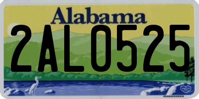 AL license plate 2AL0525