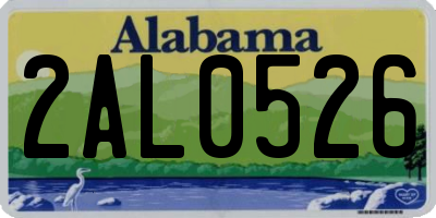 AL license plate 2AL0526