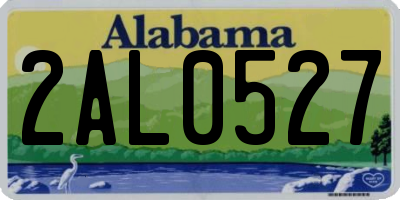 AL license plate 2AL0527