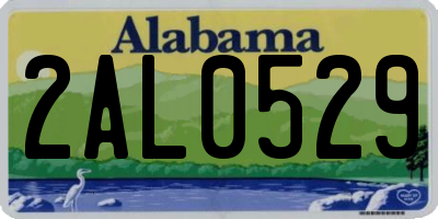 AL license plate 2AL0529