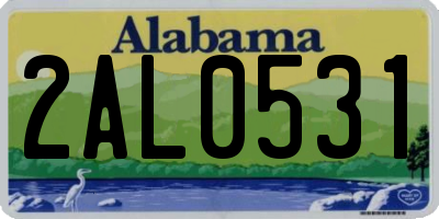 AL license plate 2AL0531