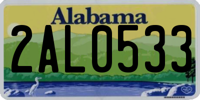 AL license plate 2AL0533
