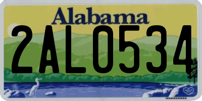 AL license plate 2AL0534