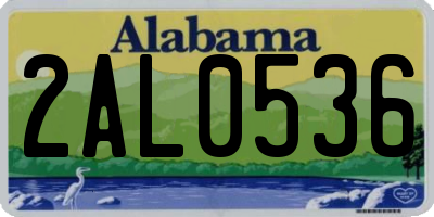 AL license plate 2AL0536