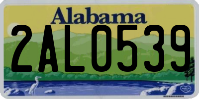 AL license plate 2AL0539