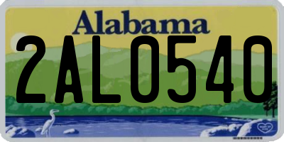 AL license plate 2AL0540