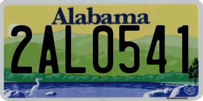 AL license plate 2AL0541