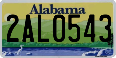 AL license plate 2AL0543