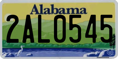 AL license plate 2AL0545