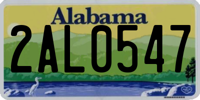 AL license plate 2AL0547