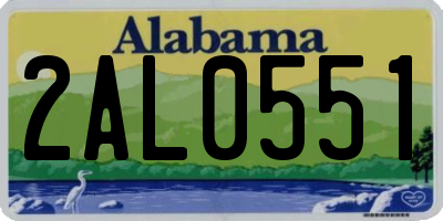 AL license plate 2AL0551