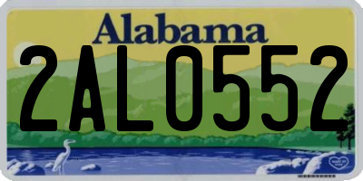 AL license plate 2AL0552