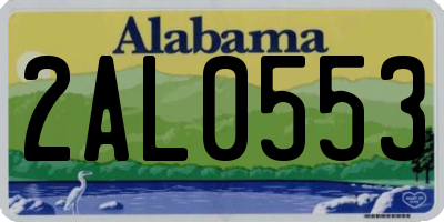 AL license plate 2AL0553