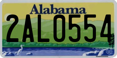 AL license plate 2AL0554
