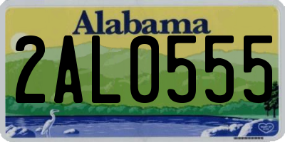 AL license plate 2AL0555