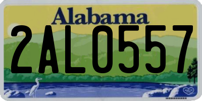 AL license plate 2AL0557