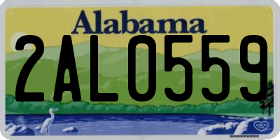 AL license plate 2AL0559