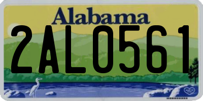 AL license plate 2AL0561