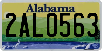 AL license plate 2AL0563