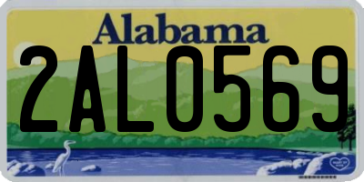 AL license plate 2AL0569