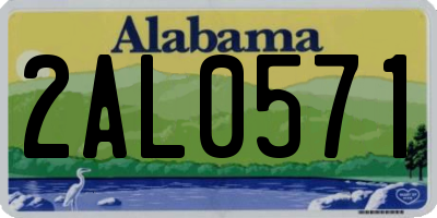 AL license plate 2AL0571