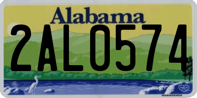 AL license plate 2AL0574
