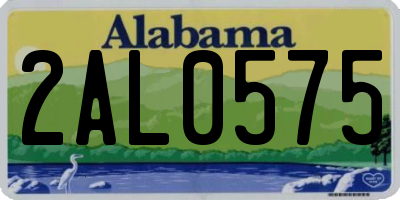 AL license plate 2AL0575