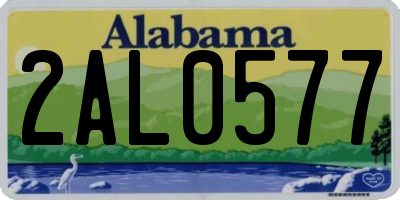 AL license plate 2AL0577