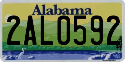 AL license plate 2AL0592