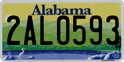 AL license plate 2AL0593