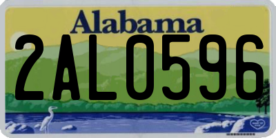 AL license plate 2AL0596