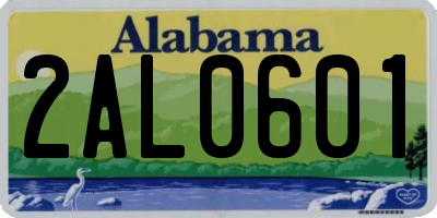 AL license plate 2AL0601