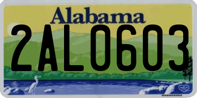AL license plate 2AL0603