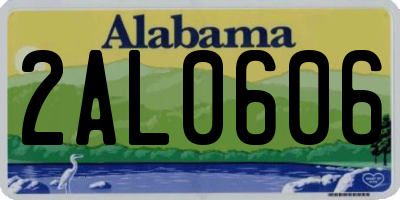 AL license plate 2AL0606