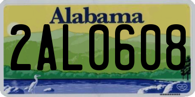 AL license plate 2AL0608