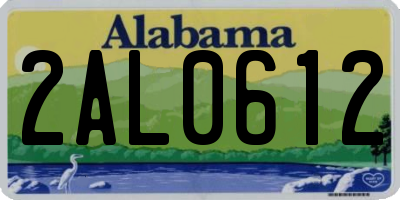 AL license plate 2AL0612