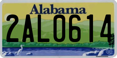 AL license plate 2AL0614