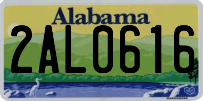 AL license plate 2AL0616