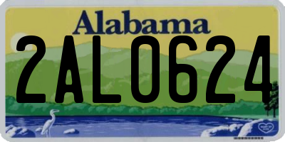 AL license plate 2AL0624