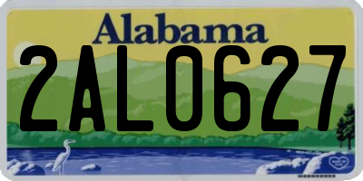 AL license plate 2AL0627