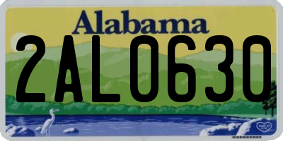AL license plate 2AL0630