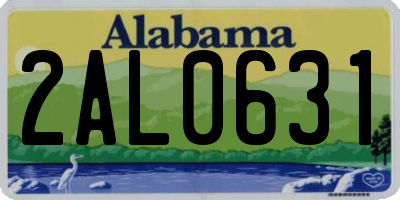 AL license plate 2AL0631