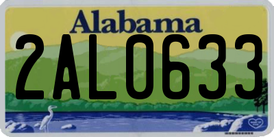 AL license plate 2AL0633