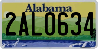 AL license plate 2AL0634