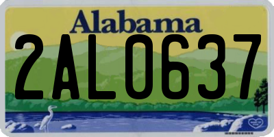 AL license plate 2AL0637
