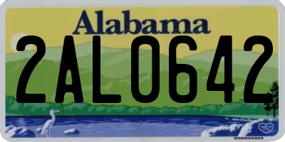 AL license plate 2AL0642