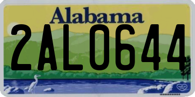 AL license plate 2AL0644
